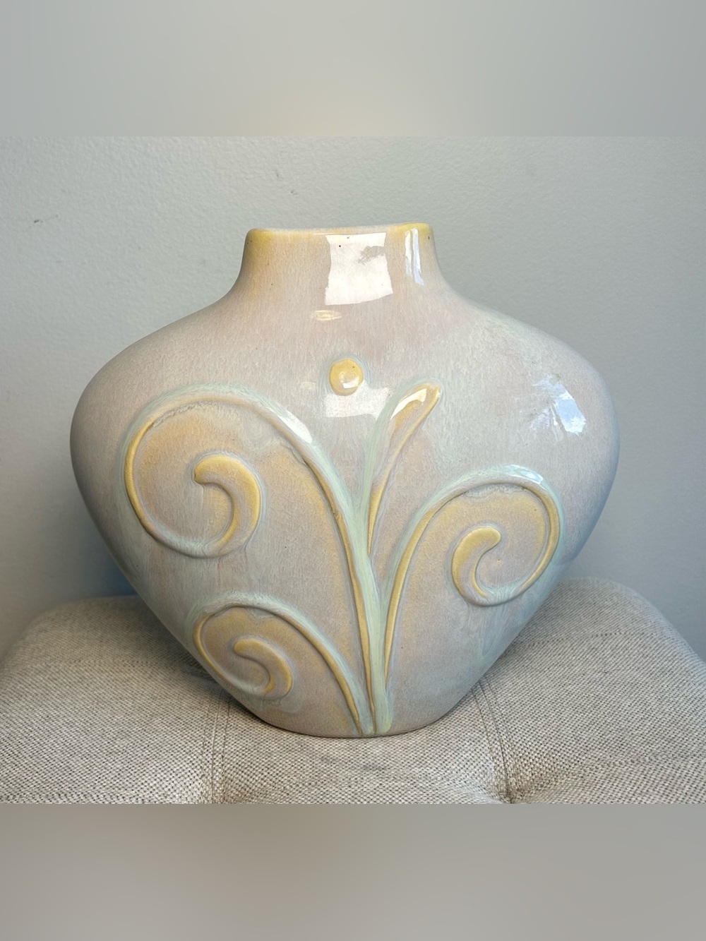Gorgeous Drip Glaze Pastel Blush & Mint Ceramic Vase Art Decor Boho Home Decor